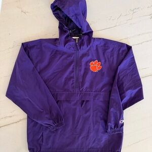 Clemson Tigers Sweatshirt Mens M Purple NCAA Football 1/4 Zip Pullover Champion